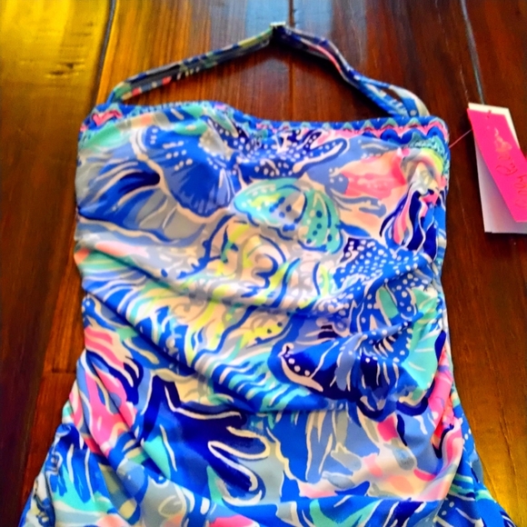 🎉HP🎉 NWT Lilly Pulitzer Justina One Piece Swimsuit Saltwater Blue - Sz 0 - Picture 11 of 12